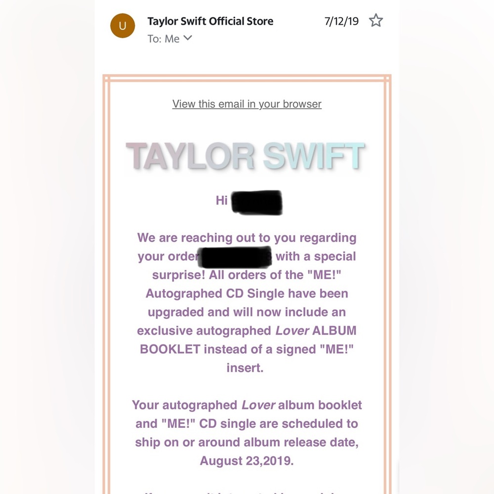 Taylor Swift signed Lover booklet with ME! cd - Picture 12 of 13